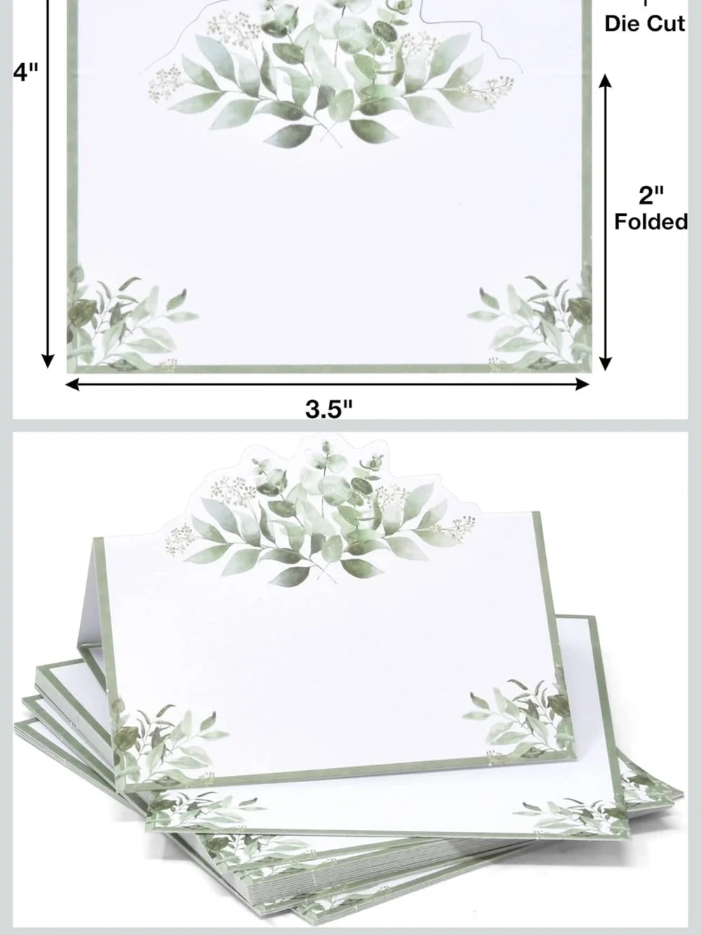 Gift Boutique Eucalyptus Placecards - NWT